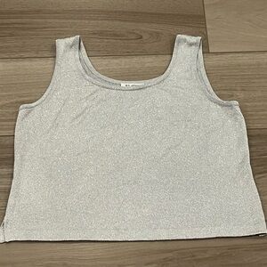 St.  John Knits Metallic Blend Knit Tank Vintage Made In USA Size L